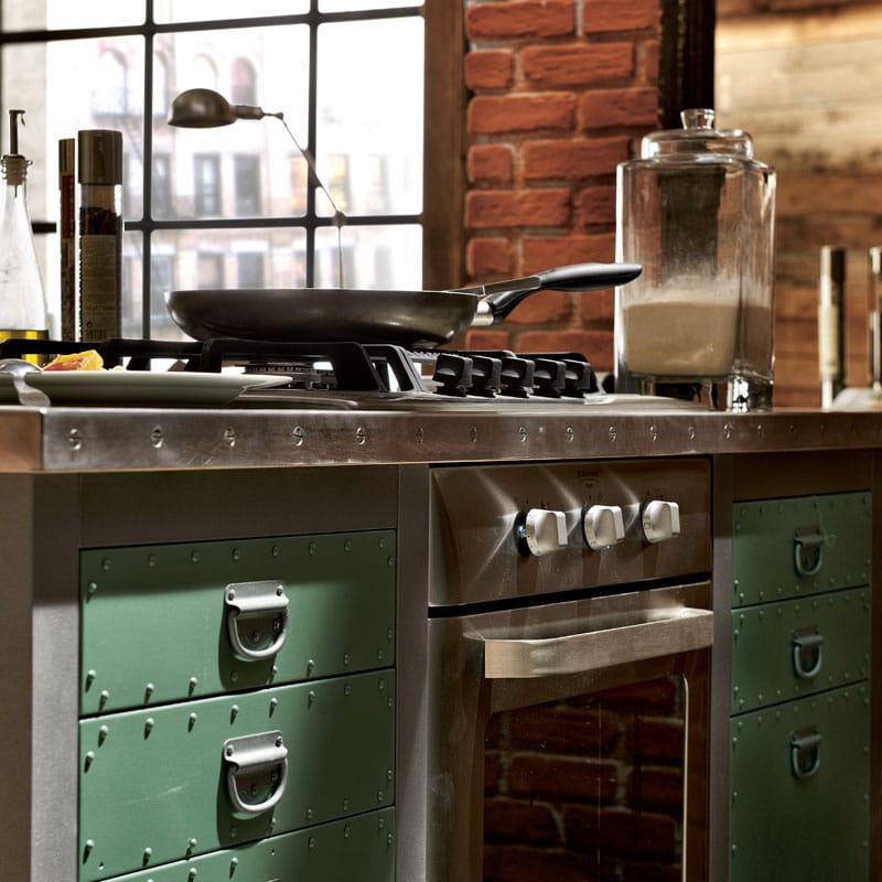 Кухня из нержавеющей стали с островом Marchi Cucine Vintage Style ARCH-00090833 - Вид №4