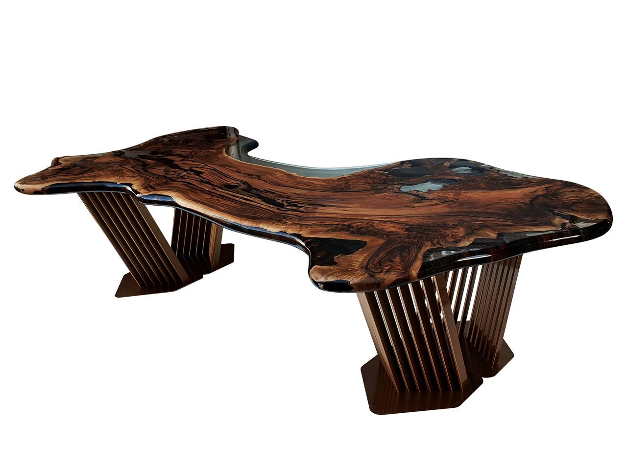 Стол из орехового дерева и смолы Legnor LEG2408743 / LEG2408744 ARCH-00131175