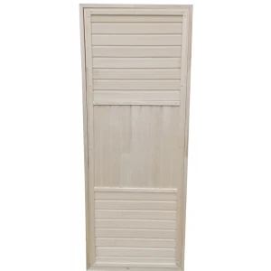 Дверь для бани деревянная осина 75x195 см двусторонняя