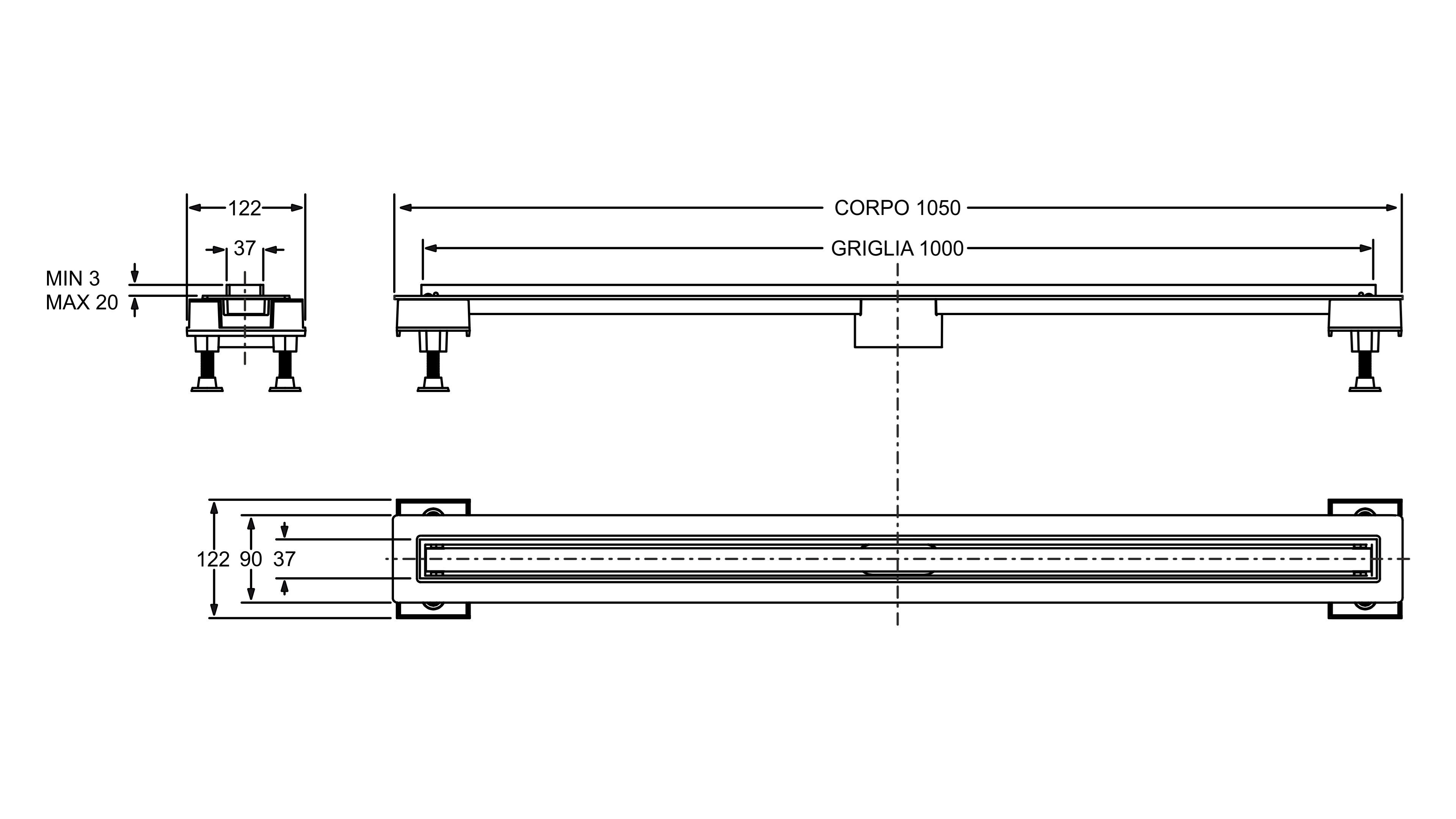 Слив для душа из нержавеющей стали Bonomini Canalissima ARCH-00131766 - Вид №2