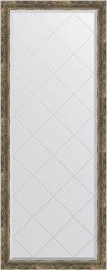 BY 6305 Зеркало напольное с гравировкой в багетной раме - старое дерево с плетением 70 mm EVOFORM Exclusive-G floor
