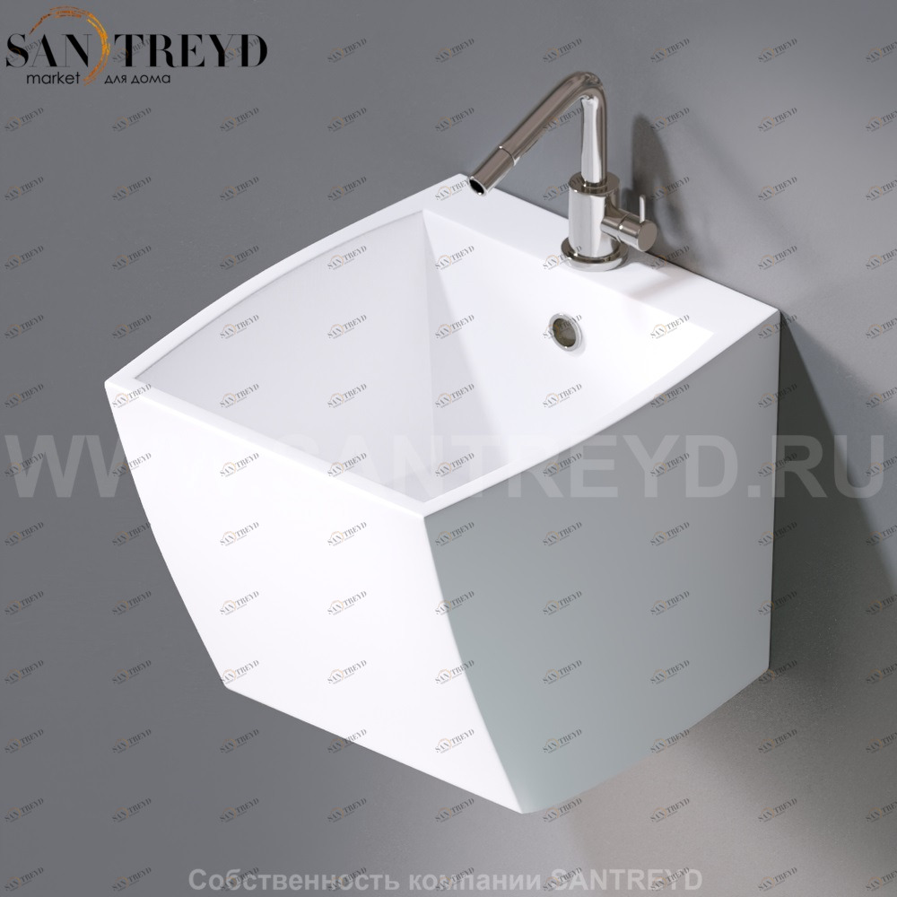 L253.100 Подвесная раковина настенная овальная A. e T. Italia SQUARE белая AeT ITALIA L253100