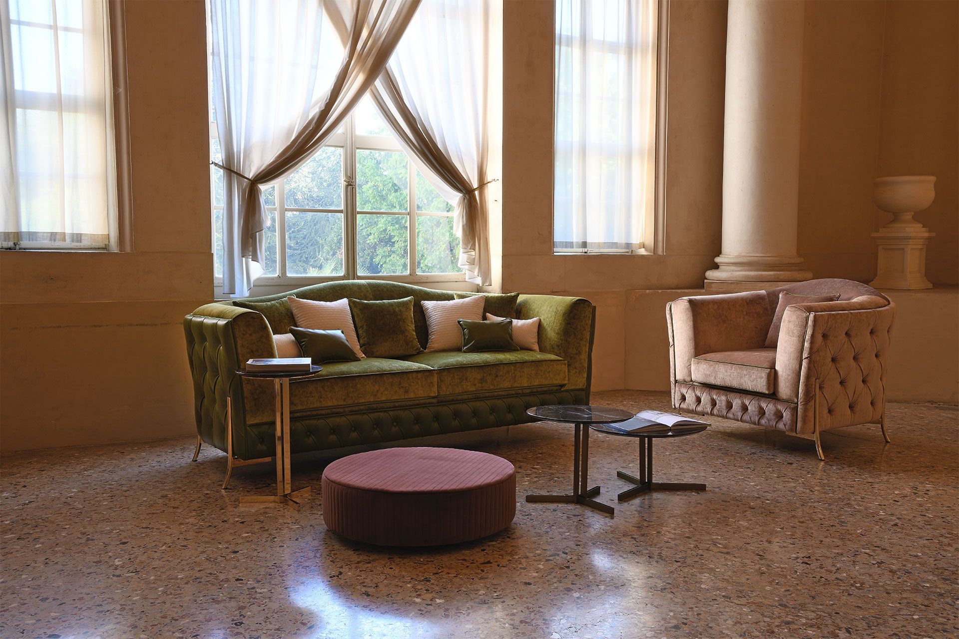 Диван-кровать capitonné с огнестойкой обивкой Domingo Salotti Nefele ARCH-00111465 - Вид №4