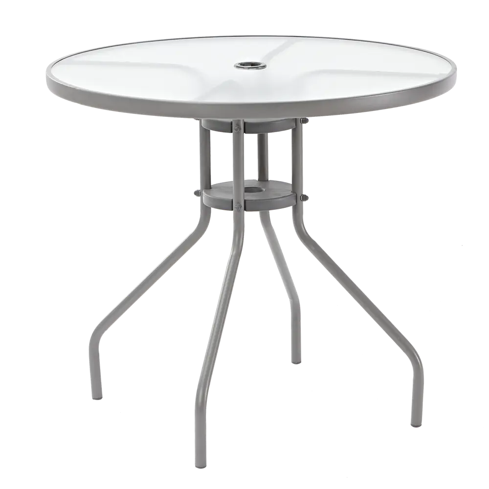 Стол садовый Santreyd Alma круглый 80 см серый сталь/стекло 82232543 STLM-0022455 - Вид №1