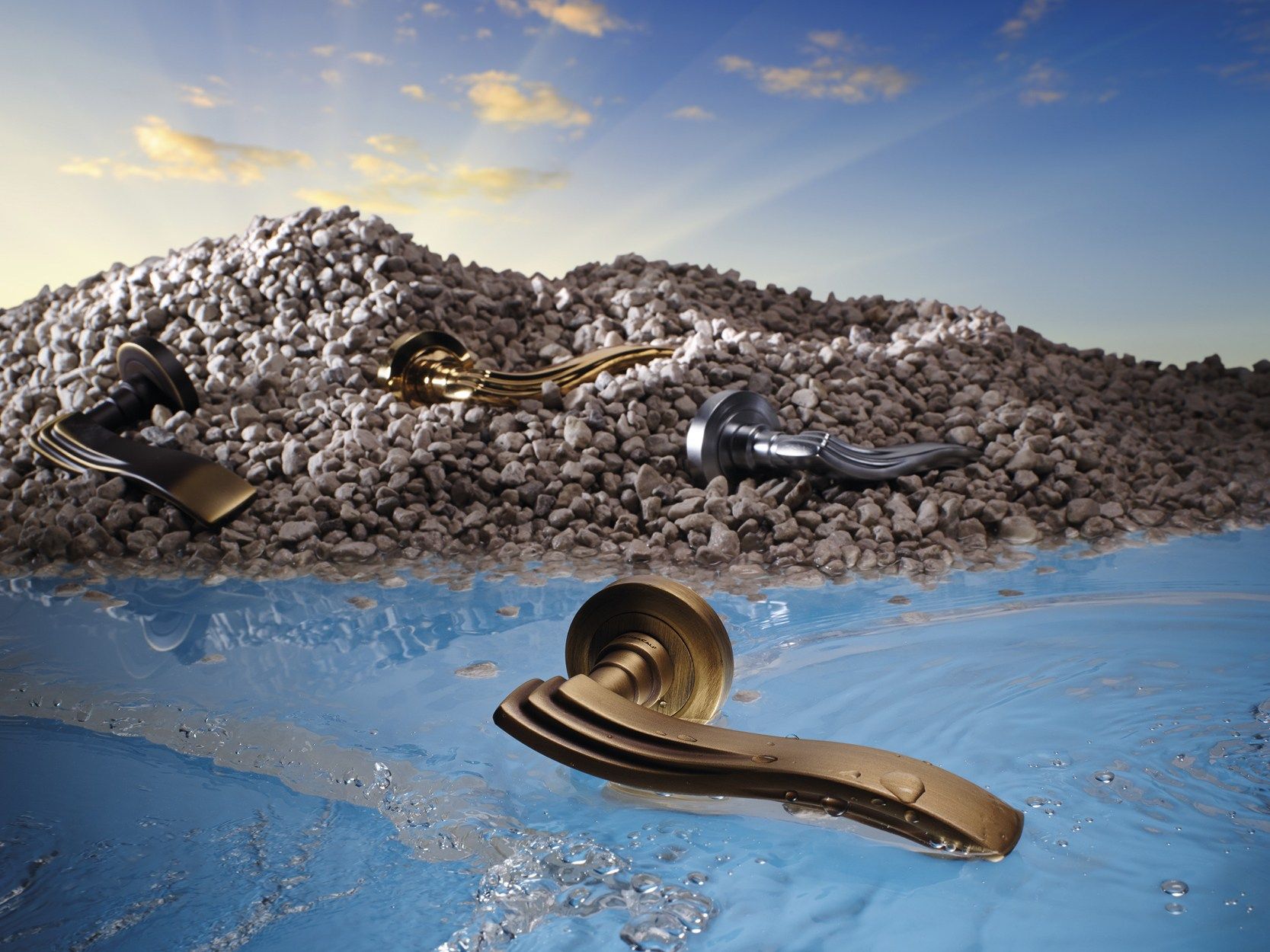 Классическая латунная ручка на пластине с насадкой LINEA CALI' ARCH-00028454 - Вид №1