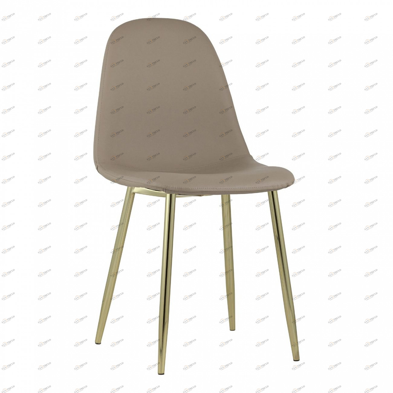 Стул со спинкой коричневый с золотыми ножками "Валенсия" STOOL GROUP ДИЗАЙНЕРСКИЕ, ИНТЕРЬЕРНЫЕ 00-3881777 Коричневый 