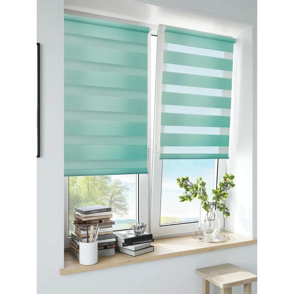 Штора рулонная день-ночь Inspire Peter 50x160 см бирюза Aqua 3 82691095 STLM-2194325 - Вид №13
