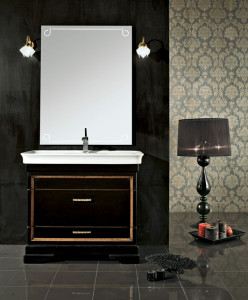 8012 Tifernoit Композиция для ванной комнаты, покрытая черным / соломенным лаком Bagno