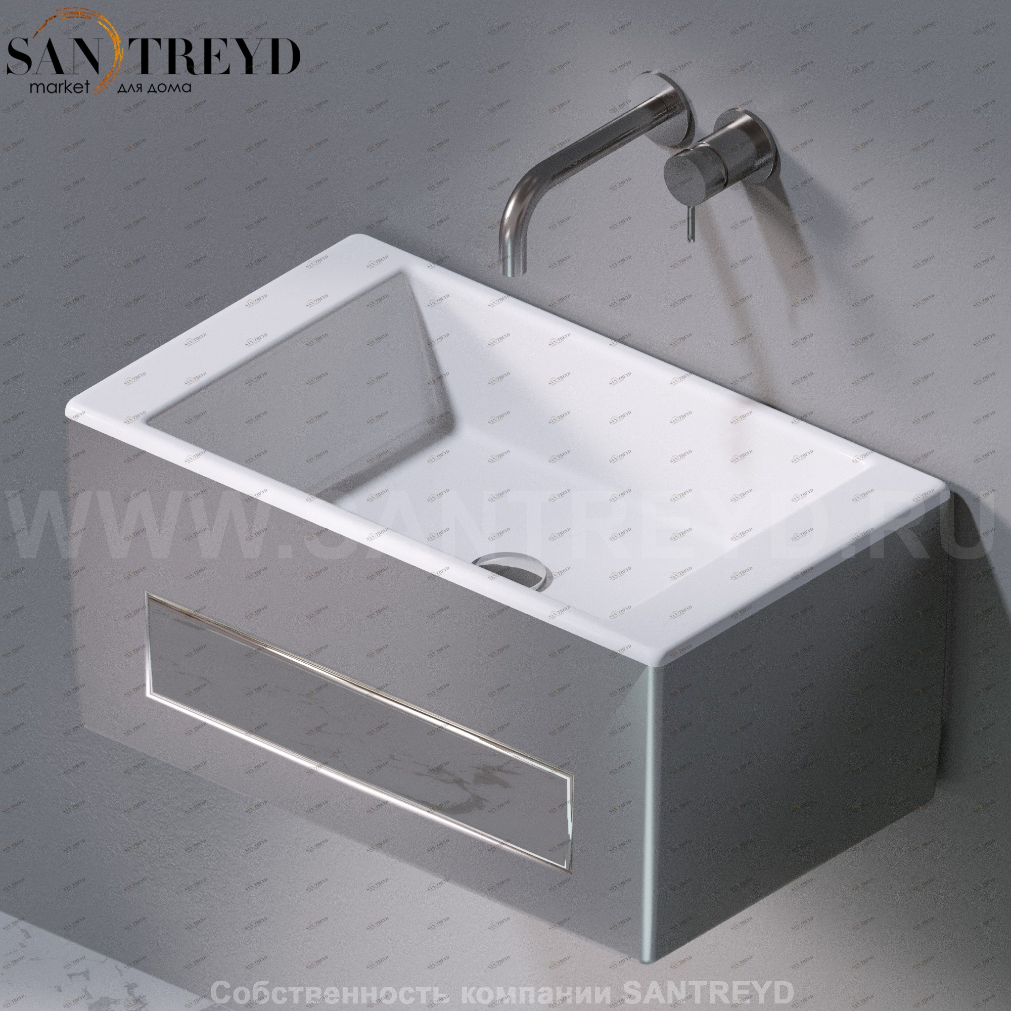 L116351 Подвесная раковина настенная прямоугольная A. e T. Italia Tower AeT ITALIA