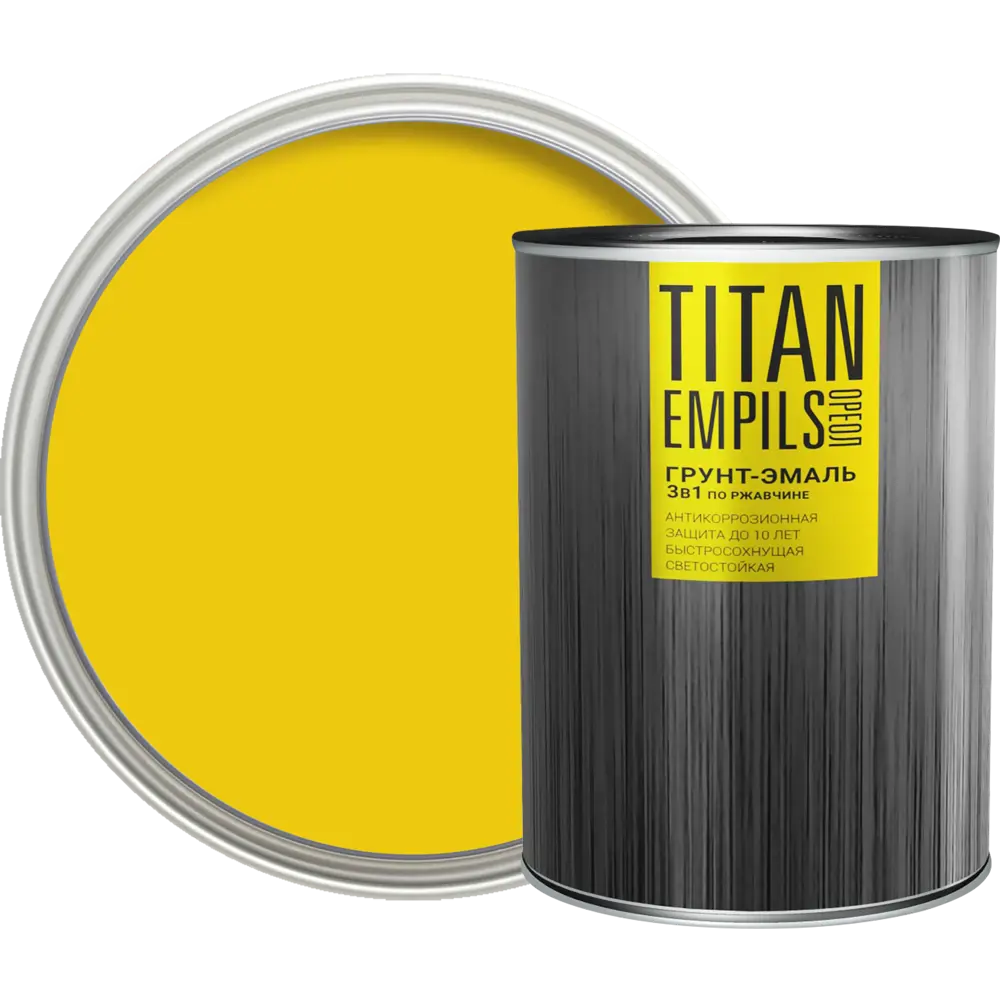 Грунт-эмаль по ржавчине Ореол Titan цвет желтый 0.9 кг STLM-2011181