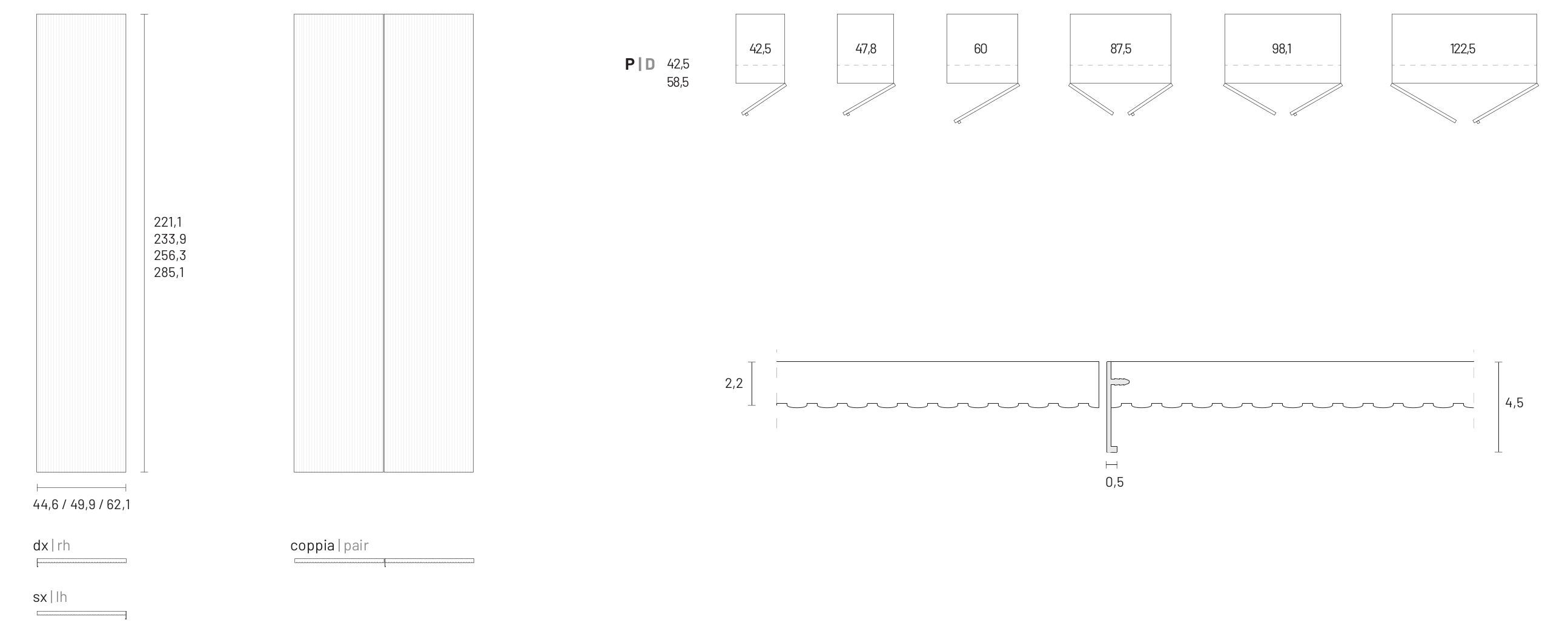 Секционный шкаф с распашной дверью из каннете и металлической ручкой Dall'Agnese Wardrobe Collection ARCH-00067358 - Вид №3