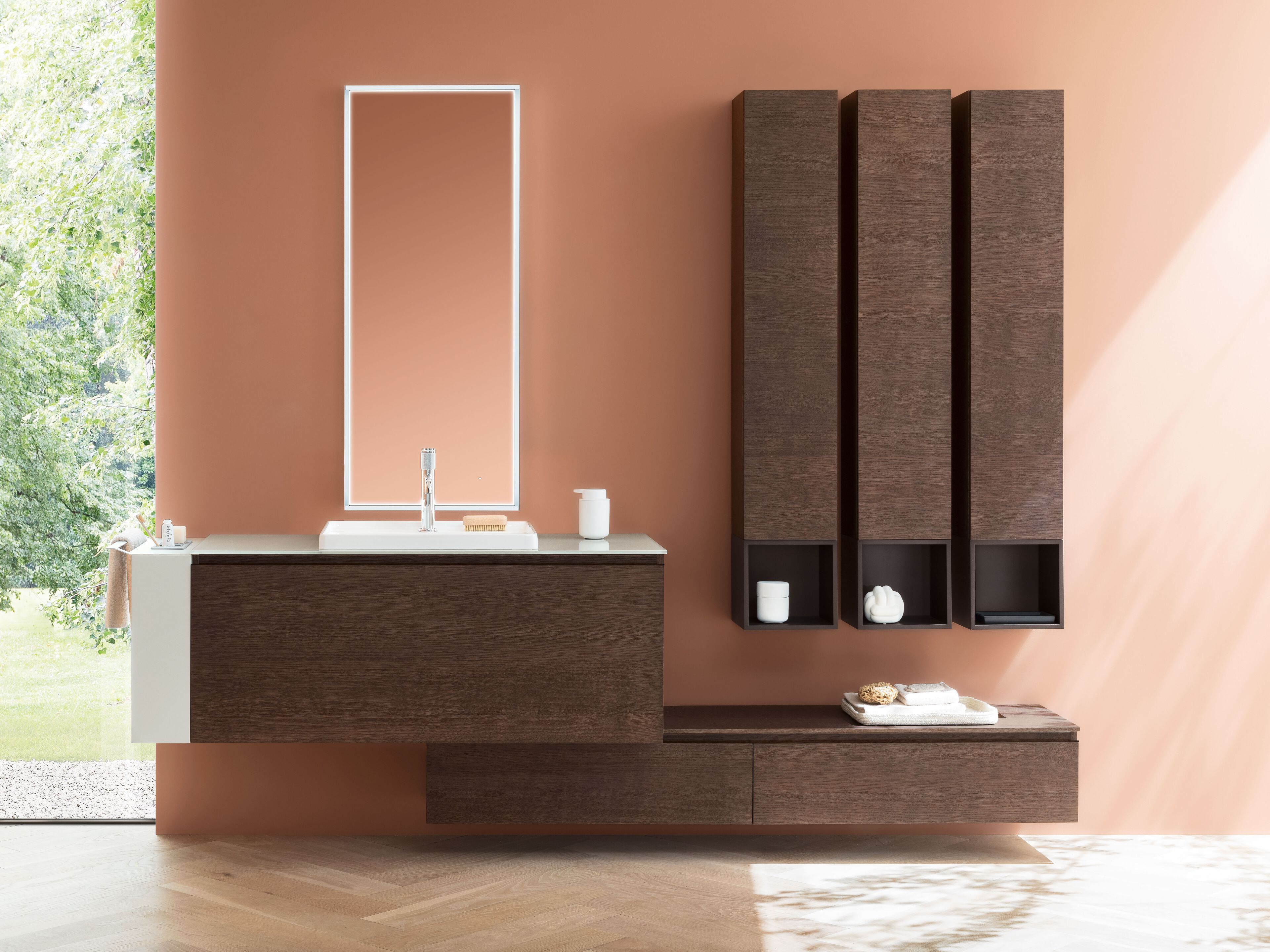 Подвесной умывальник из гидро-масляного шпона ARBLU Dress System ARCH-00064296