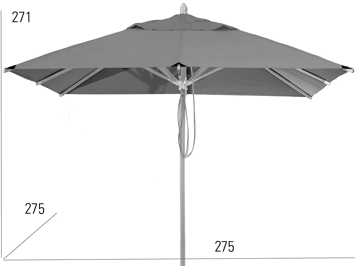 66.00.0063 Козырек Sunrise 2.75 x 2.75 м - квадрат - серебристый / антрацитовый Mbm - Вид №1