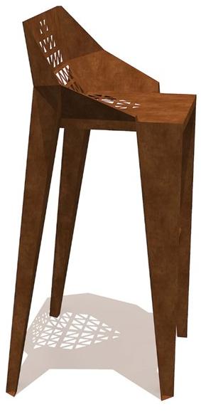 TrackDesign Стул из стали Corten ™ с подставкой для ног Foglia Sp0409002 - Вид №3