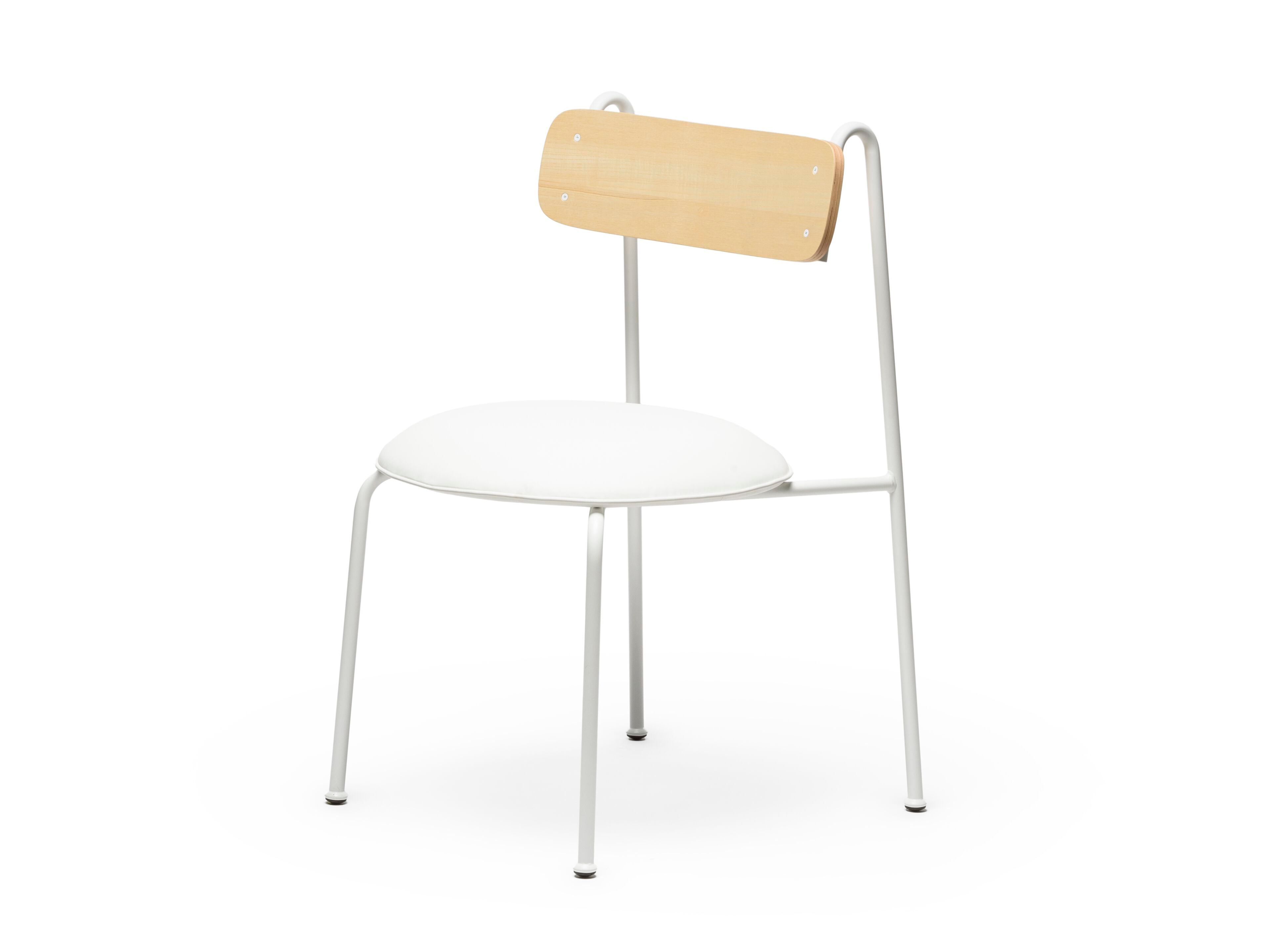 Окрашенный металлический стул со встроенной подушкой из искусственной кожи CHAIRS & MORE Lena ARCH-00091348 - Вид №16