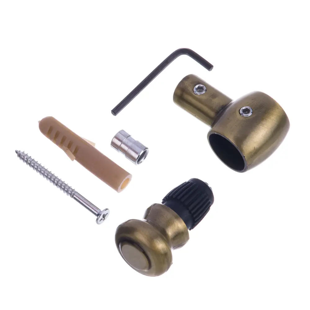 Комплект: крепеж и заглушка для рейлинга Delinia 160х90х40 мм цвет бронза STLM-2115285