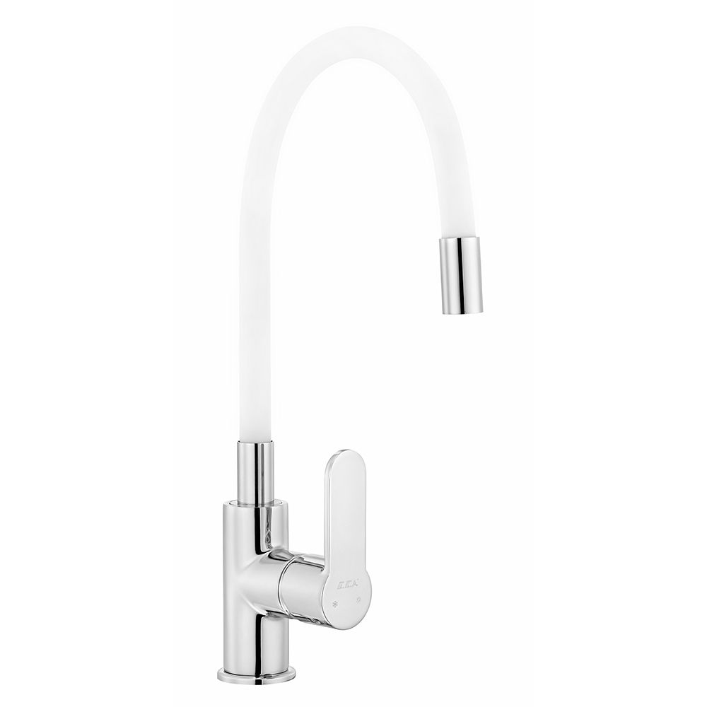 102118110  Смеситель для мойки Nita с гибким изливом - белый Eca  - Вид №1