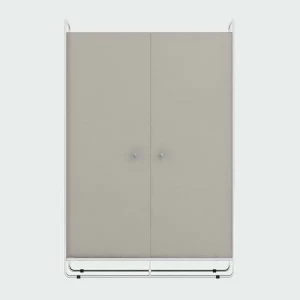 Шкаф двухдверный на металлических ножках светло-серый Bauhaus WOODI  00-3966114 Серый