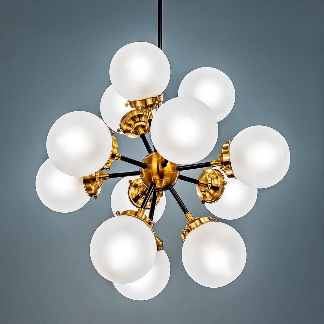 Frezia Light 1009/12 black brass/white люстра подвесная 116023 - Вид №3