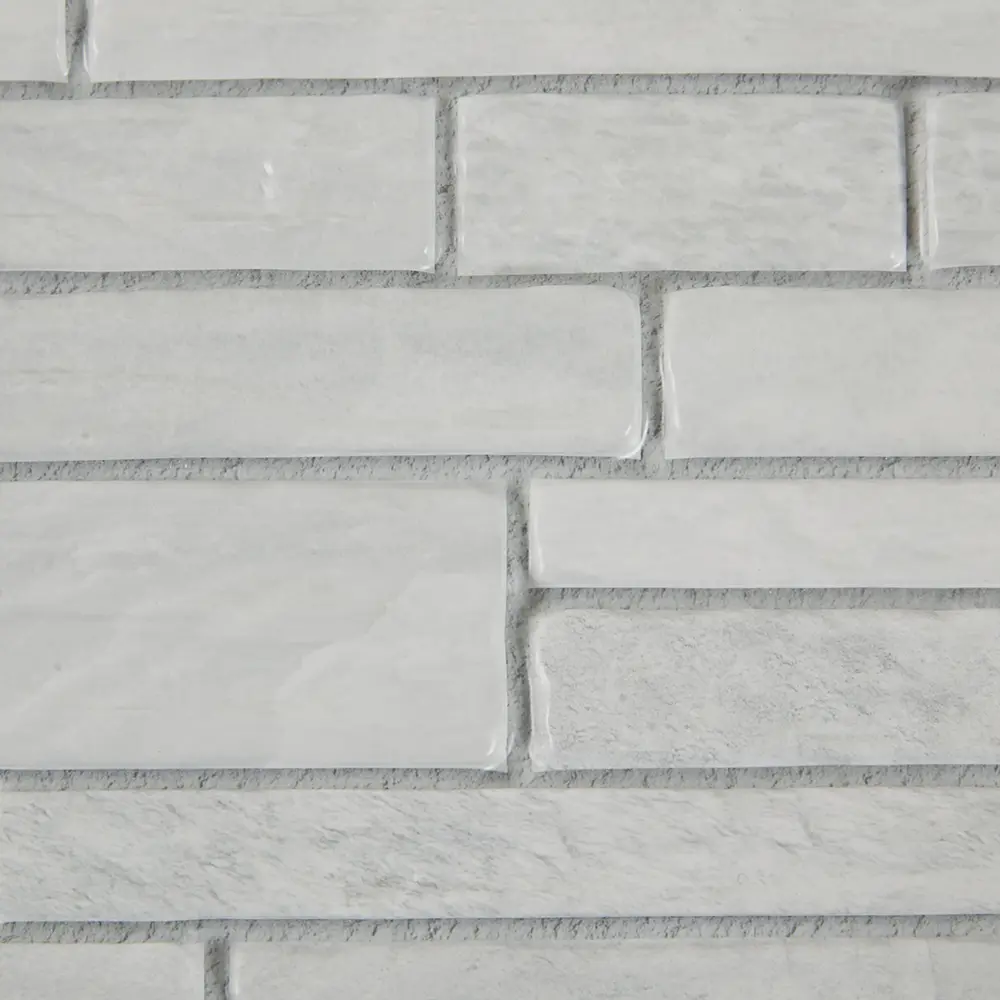 Santreyd Панель ПВХ Песчаник серебристый с черно-белым принтом 96х48.5 см 87765795 STLM-0075614