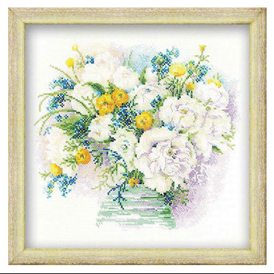 1070 Набор для вышивания Акварельные пионы 30 х 30 см RIOLIS Сотвори Сама 