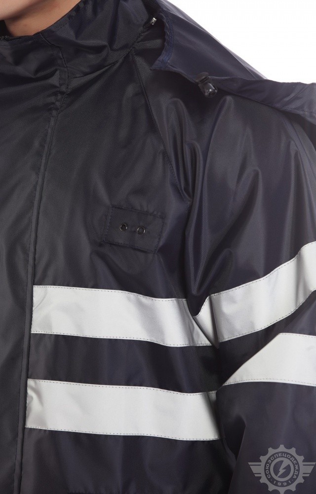 65799 Куртка-ветровка с СВП синяя  Непромокаемая спецодежда  размер 52-54/170-176  - Вид №9