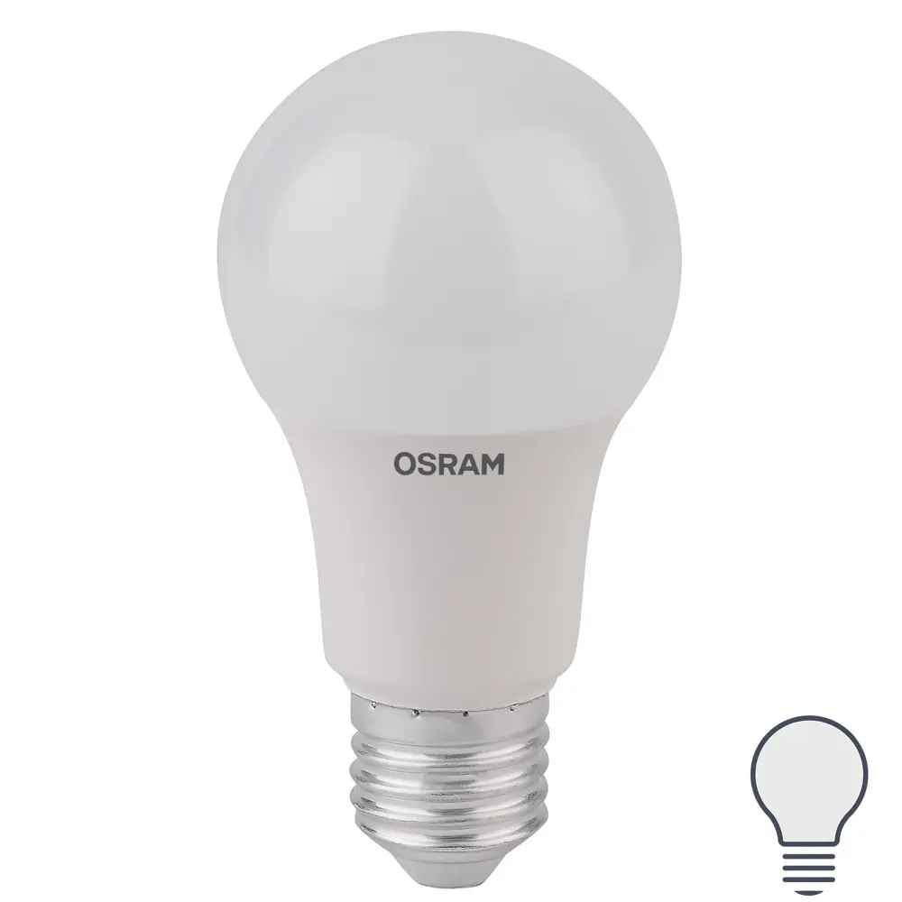 Лампа светодиодная Osram 8 5Вт 806Лм E27 нейтральный белый свет 85089135 STLM-2137099 