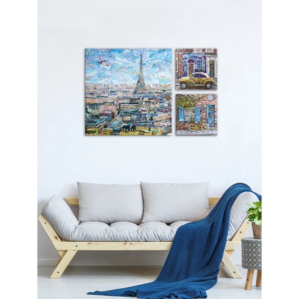 Картина на МДФ Улочки Парижа 30x60 см 3 шт POSTERMARKET STLM-2065195 - Вид №5