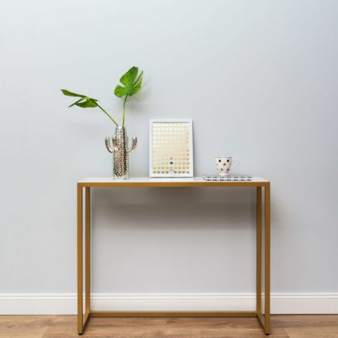 Консоль черная с белой мраморной столешницей FOR MISS  263966 Черный  - Вид №6