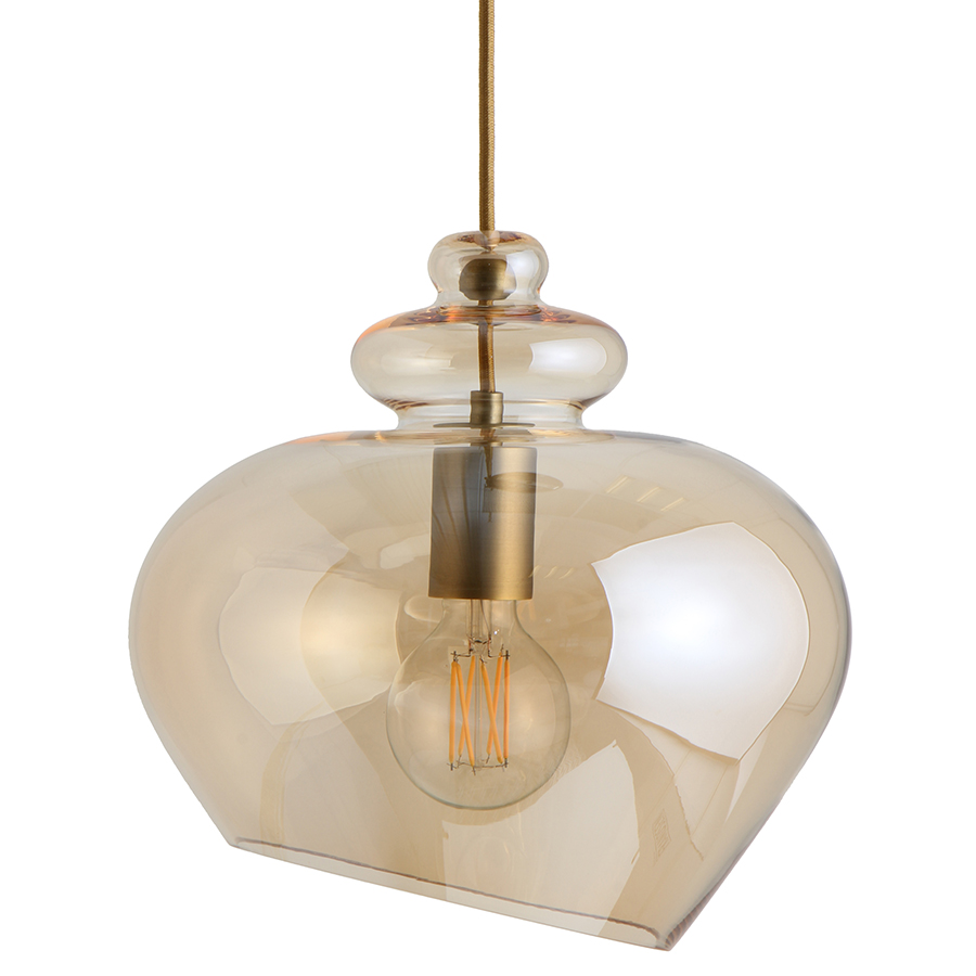 118490 Лампа подвесная grace, 31,5хD30 см, стекло, шампань Frandsen 