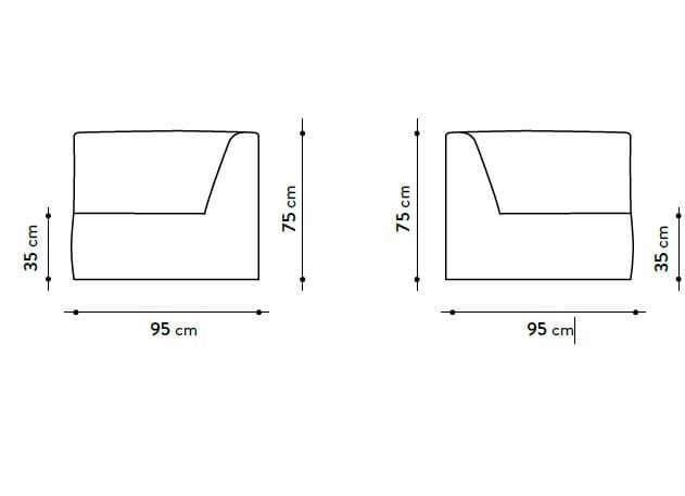 Угловое садовое кресло из ткани GART Smurfone ARCH-00135021