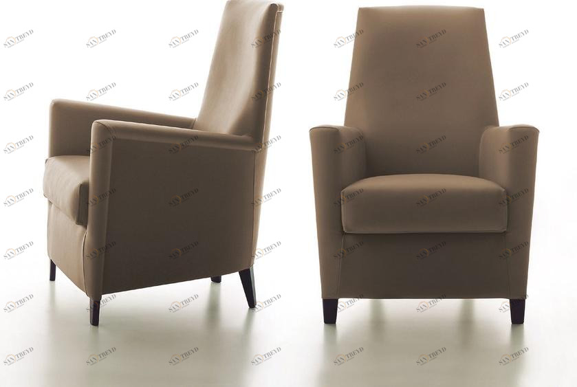 Verzelloni Съемное кожаное кресло с высокой спинкой Calvino sun-id-1462912