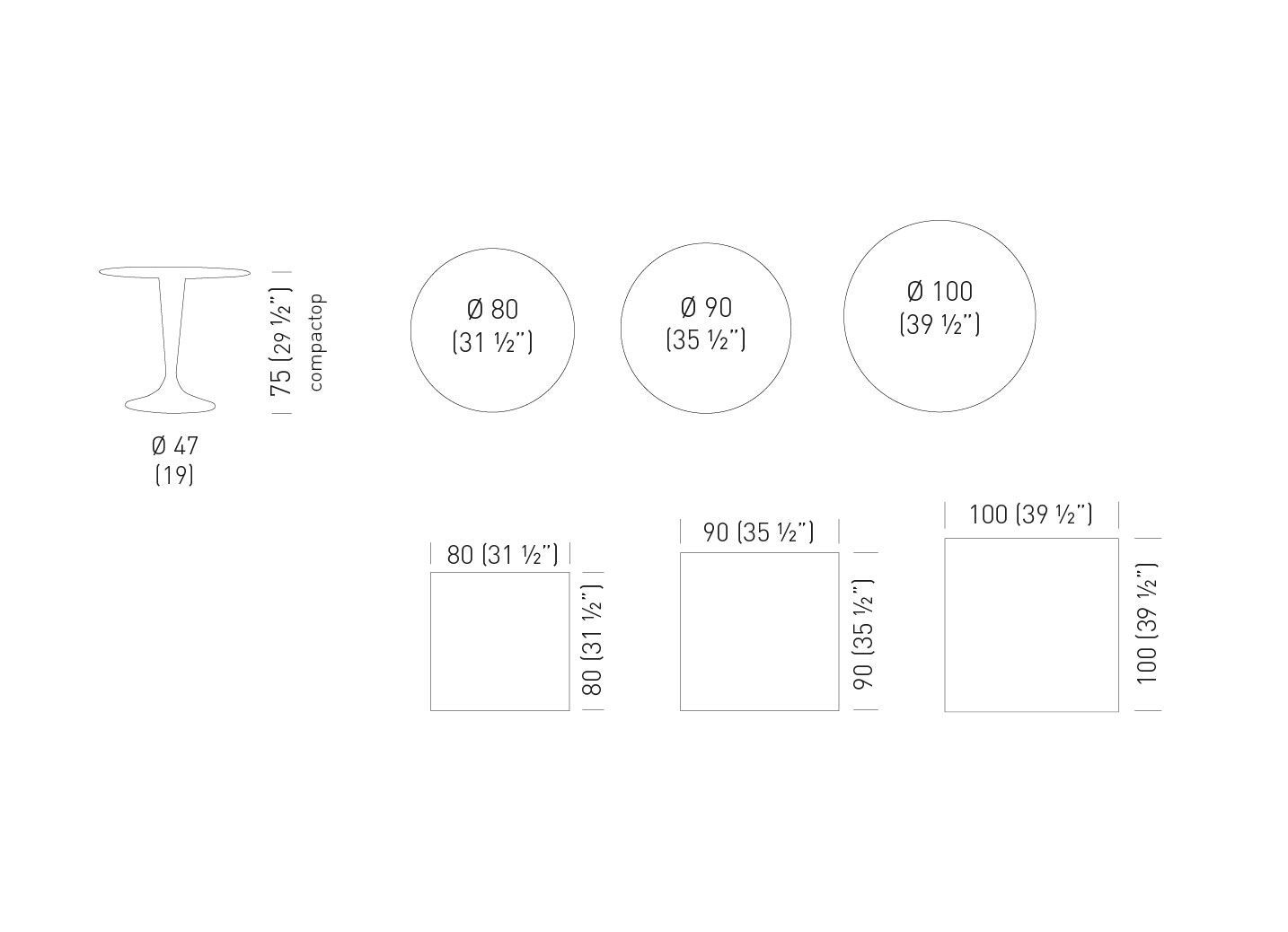 Стол с центральным основанием и столешницей из керамогранита GABER GLEN ARCH-00103996 - Вид №3