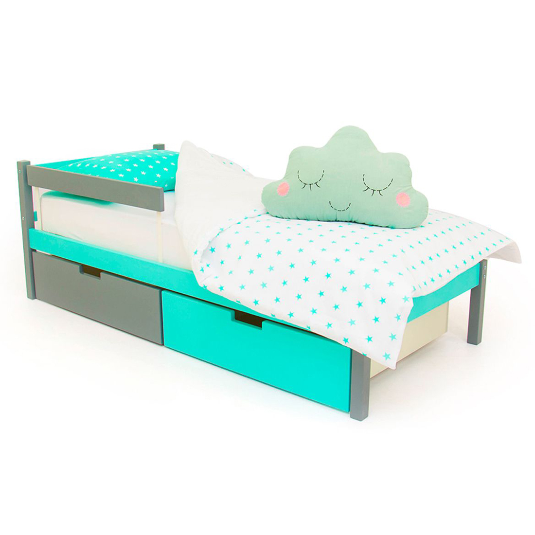 Детская кровать Svogen classic графит, мятная БЕЛЬМАРКО  326811 Голубой;серый Santreyd  - Вид №6