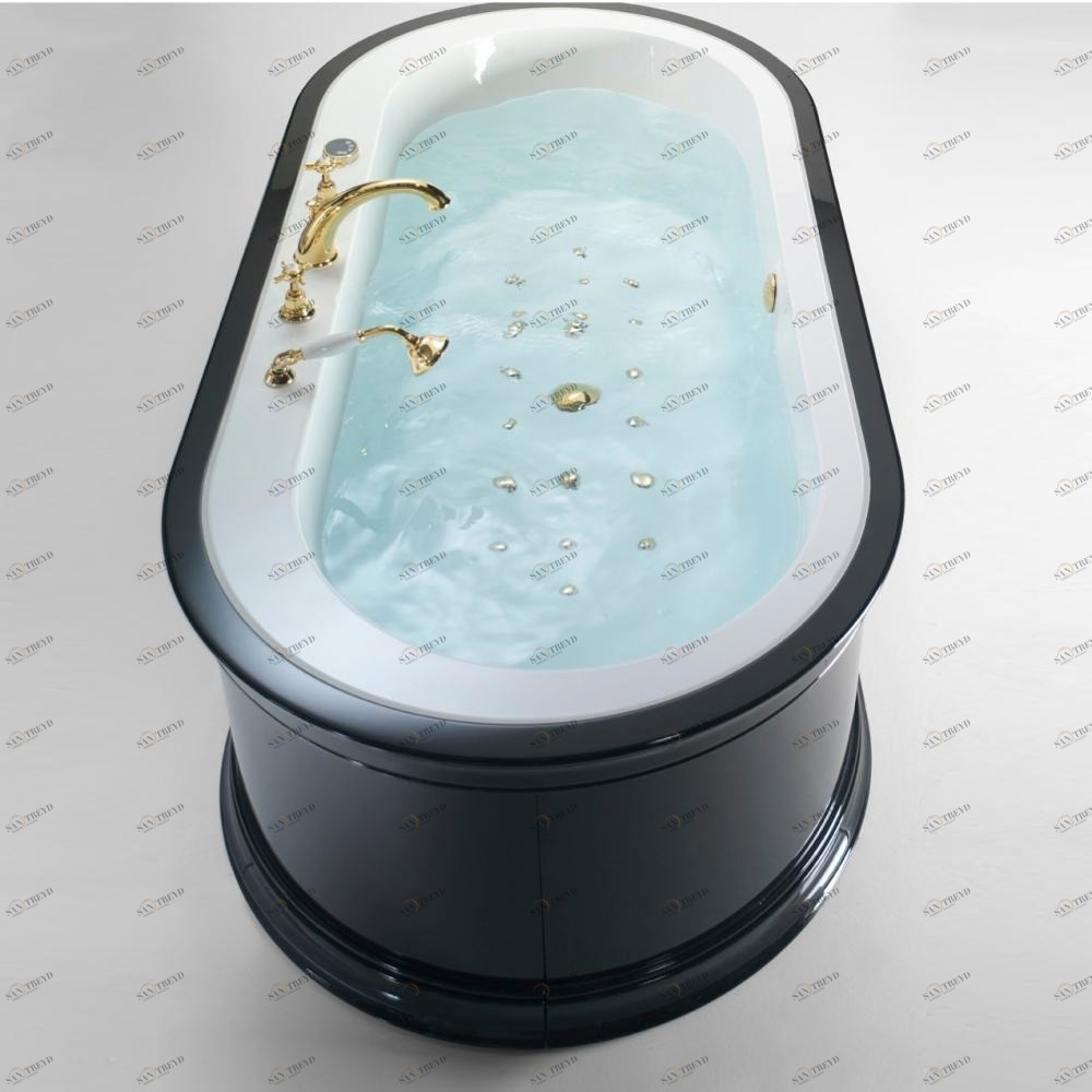 Ванна отдельно стоящая с аэромассажем Yuma Style gold 200 см Karolitalia BLUBLEUYUMASTYLEBLUAIRGOLD