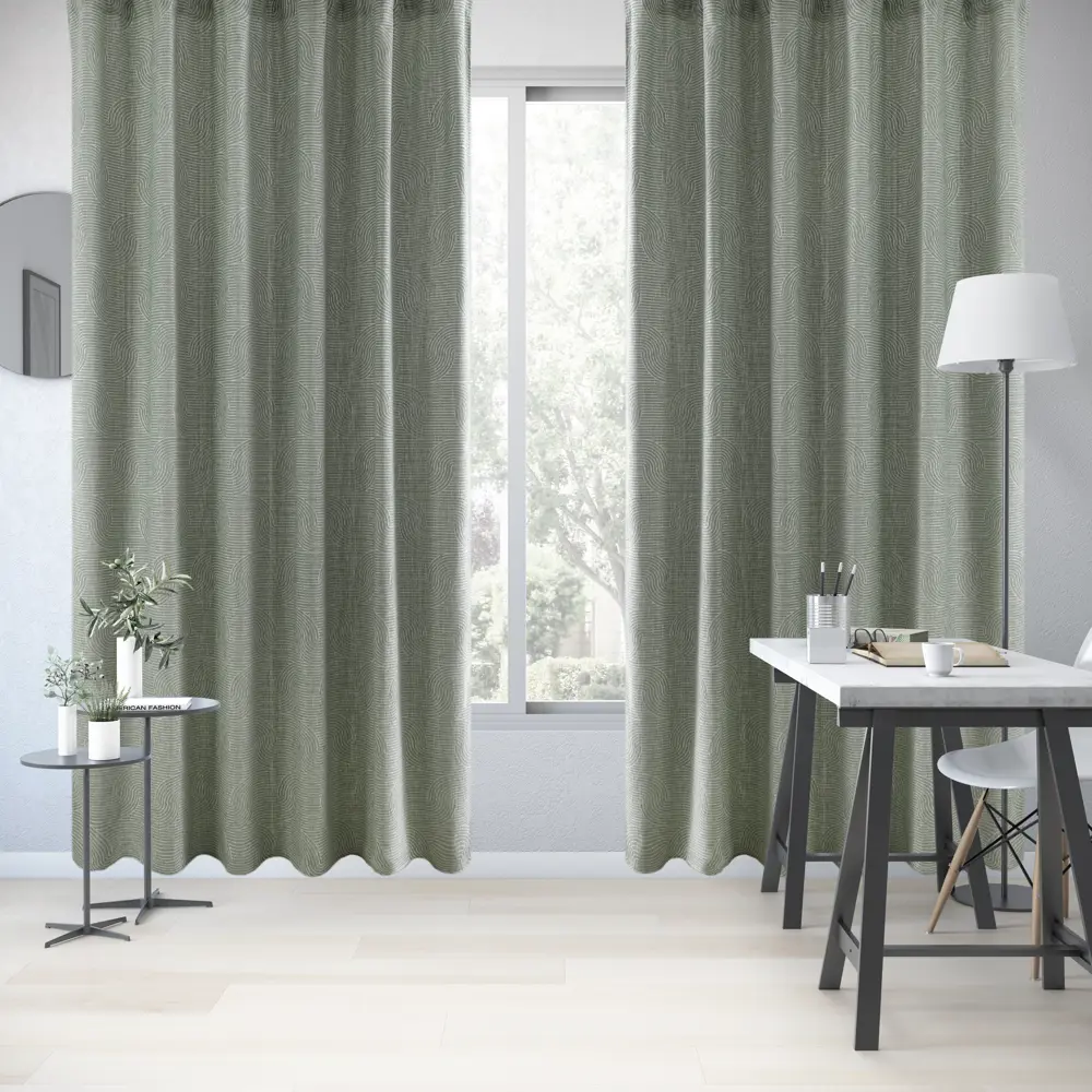 Штора на ленте Inspire Bailen 200x280 см цвет зеленый 89343177 STLM-2135487 