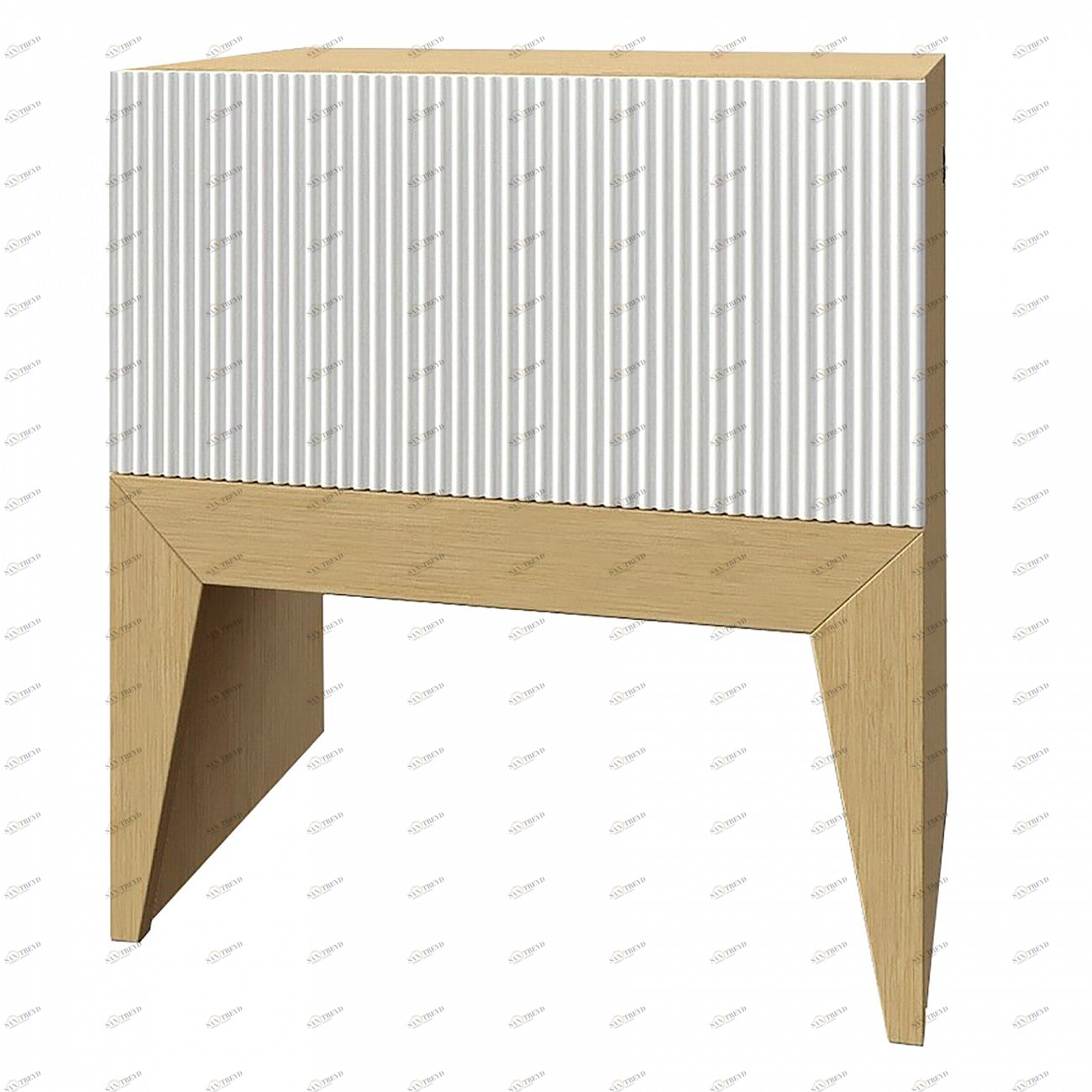 Тумбочка прикроватная с ящиком и рисунком "Полоска" Still New BRAGIN DESIGN  256444 Белый 