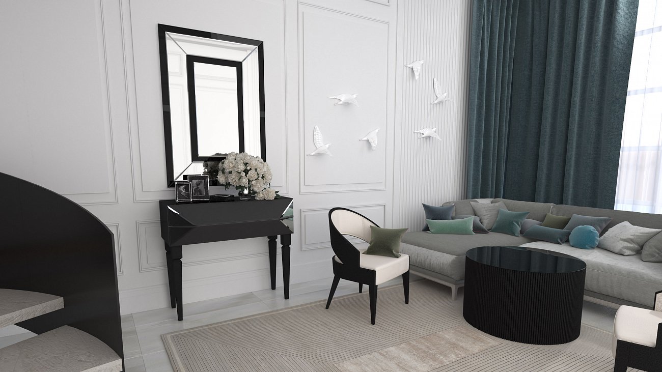 Зеркало большое черное "Лэрдж" GRAUM ДИЗАЙНЕРСКИЕ 304119 Черный  - Вид №1