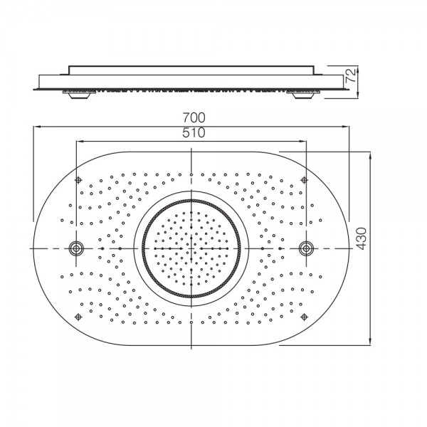 OSA-BLM-70023 Верхняя душевая лейка Rainjoy+ 704x434 мм Artize  Матовый черный  - Вид №1