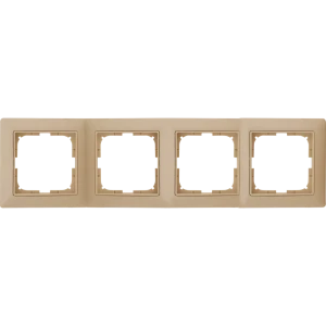 Рамка для розеток и выключателей ABB Basic55 4 поста, цвет бежевый