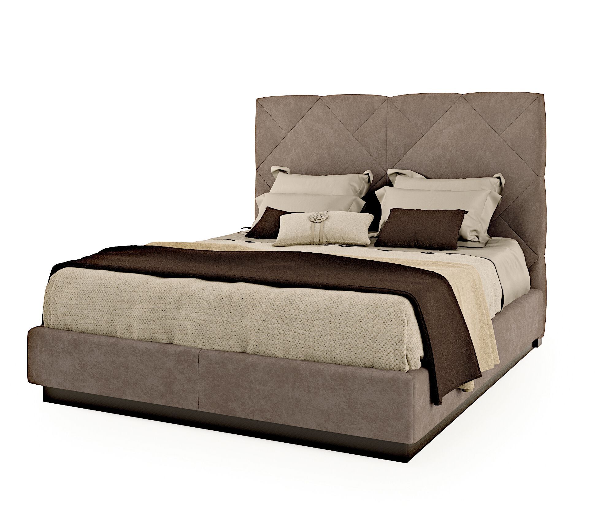 Кожаная двуспальная кровать с мягким изголовьем Bizzotto Italia Symphony-Infinity ARCH-00098581 - Вид №9