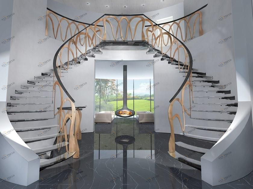 Siller Treppen Консольная стеклянная лестница со светодиодной подсветкой sun-id-1490676