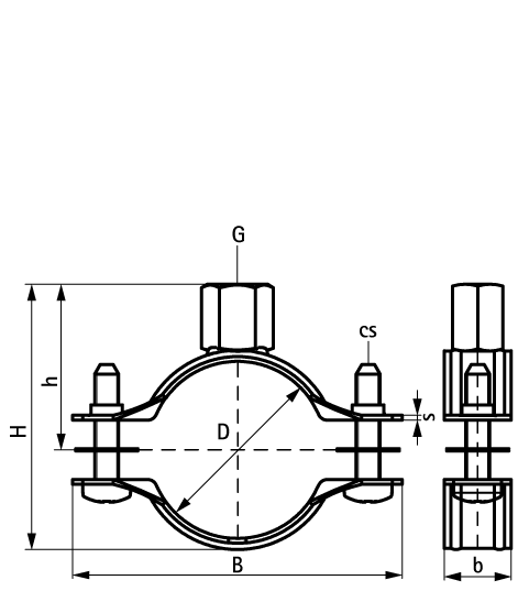 33035046 2S Хомуты без вкладыша (M8/10) для изолированных, стальных, медных, чугунных и пластиковых (многослойных) труб walraven  - Вид №1