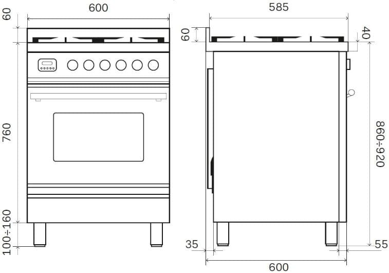 Отдельно стоящая кухня из нержавеющей стали Ilve Professional Plus ARCH-00150617 - Вид №1