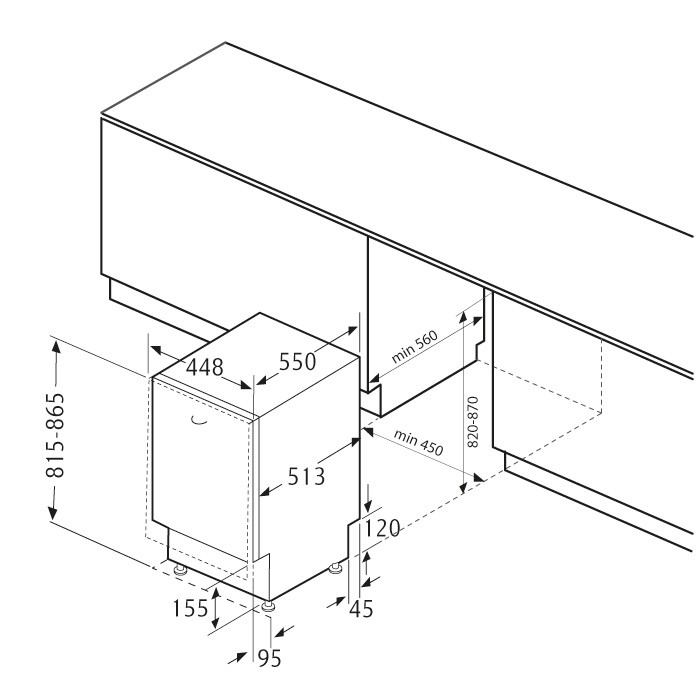 8159633 Встраиваемая посудомоечная машина KRONA DELIA 45 BI KRONA1 STDN-0081615 - Вид №12