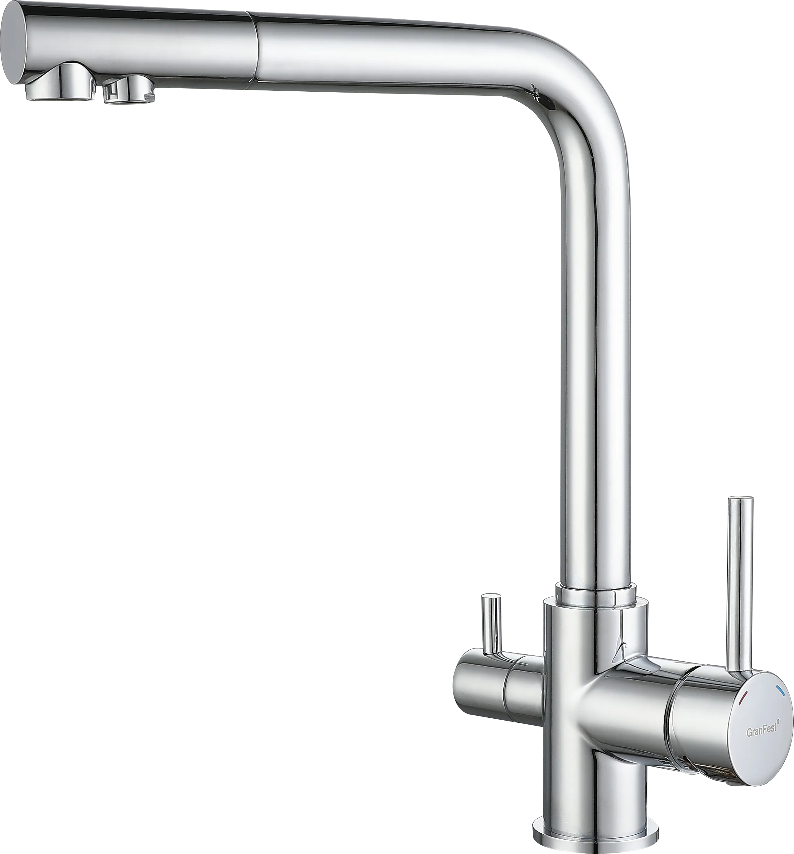 Кухонный смеситель 3611 хром GranFest 