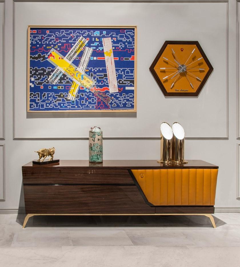 Tonino Lamborghini Casa Комод из фанерованной древесины с откидными дверцами Leo sun-id-1404468 - Вид №1