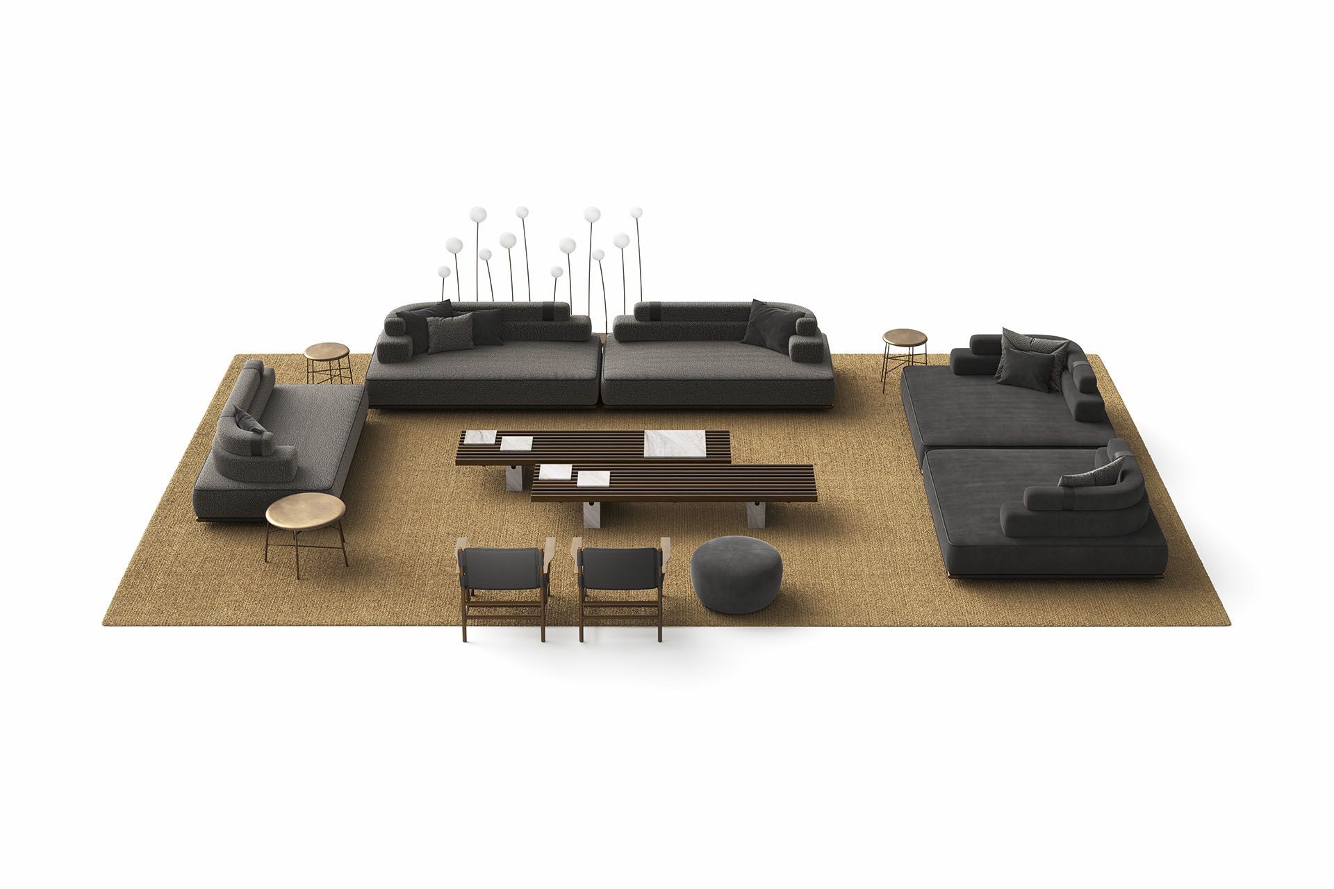 Мраморный круглый садовый столик Exteta 10th ARCH-00003922 - Вид №8