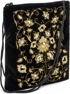 10660429 Торжокские золотошвеи Сумка "Зимняя сказка" бархат Разм. 31*25*4 Мод. 336 Рис. 1291 Бархат