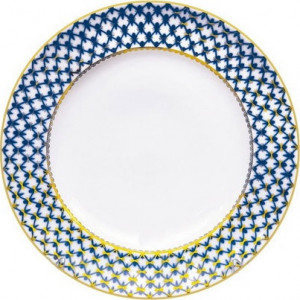 1045382 Императорский фарфоровый завод Тарелка 26см "Кобальтовая сетка" "Европейская" Фарфор твердый
